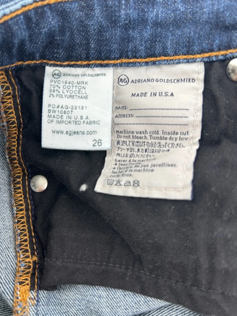 AG Adriano Goldschmied The Stevie‎ Cuff Slim Straight Cuffed Jean | Size 26